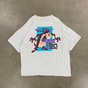 Vintage Tasmanian Devil Chew Em Our and Spit Em Out Taz Looney Tunes T-Shirt XXL
